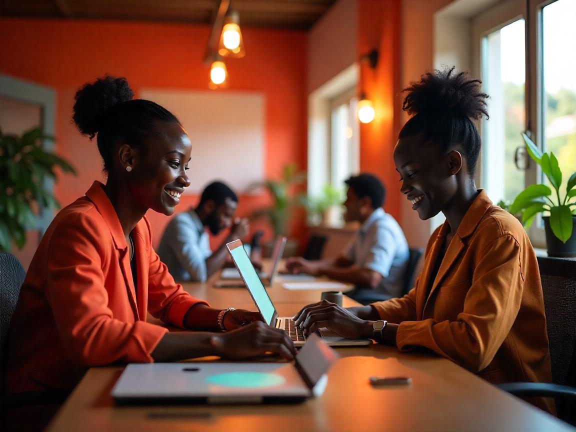 Équipe africaine en session de travail collaboratif